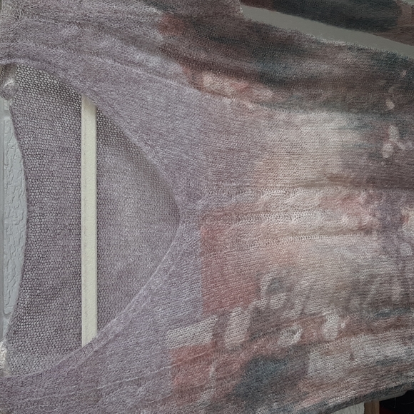 Women's Camo Handmade Knitted Pattern Boutique V- Neck Sweater Size SX - Picture 2 of 11